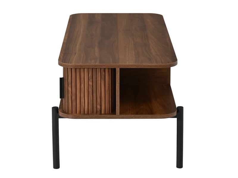  Table basse rectangulaire 100x45x43 cm avec rangement, coloris noyer  - Conforama E