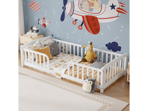 Lit simple 90x200 cm <strong>OKMYHOME</strong>  <strong></strong> coloris blanc