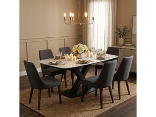 Table extensible en céramique effet marbre 90x160-230cm boyle marble - blanc