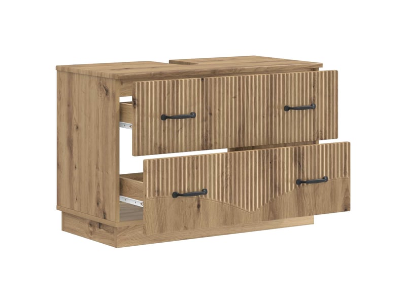 Meuble sous lavabo de salle de bain hoorn chêne artisanal cf64907 - Conforama C