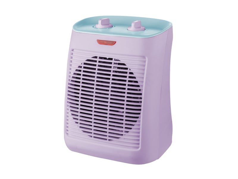  Chauffage soufflant ABRILA Taray 2000 W lilas et turquoise, 2 puissances, thermostat réglable et sécurité anti-basculement 251922019 - Conforama A