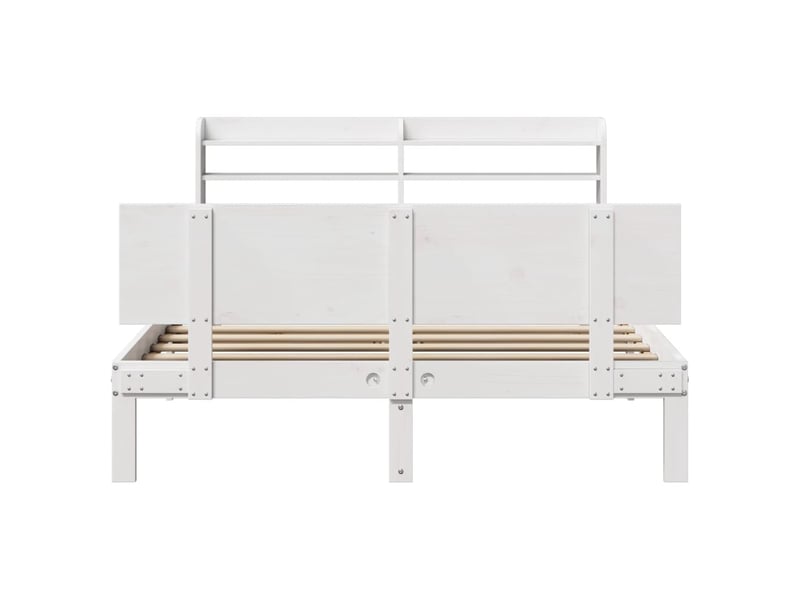 Lit double- lit adulte - cadre de lit avec tête de lit sans matelas blanc 150x200 cm - Conforama C