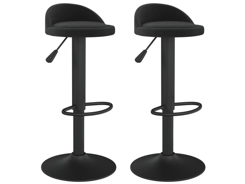  Lot de 2 tabouret de bar, chaise de bar noir velours shl40218  - Conforama A