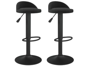 Lot de 2 tabouret de bar, chaise de bar noir velours shl40218
