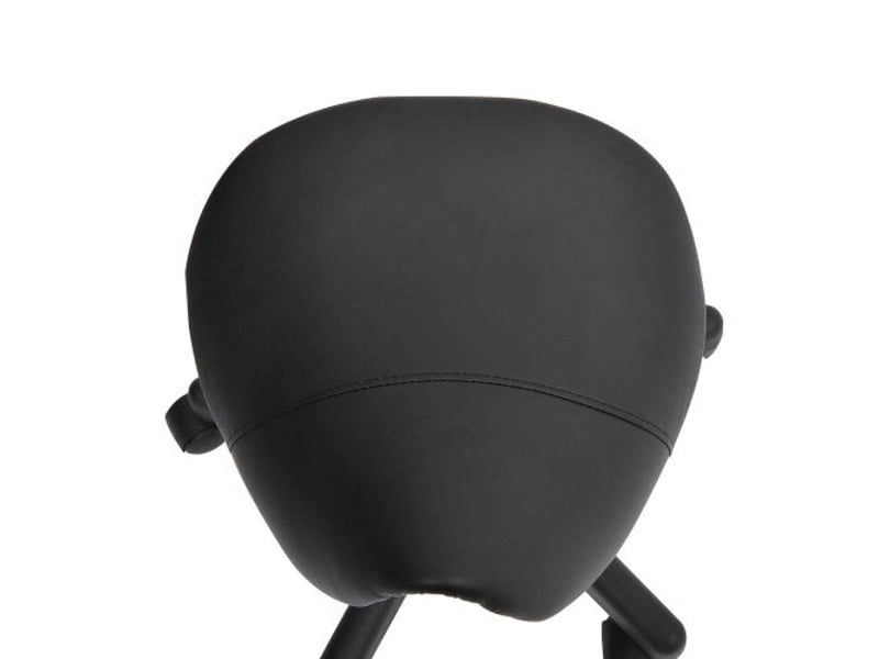  Tabouret de travail pivotant à roulettes, similicuir noir, réglable en hauteur, pour salon et bureau  - Conforama E