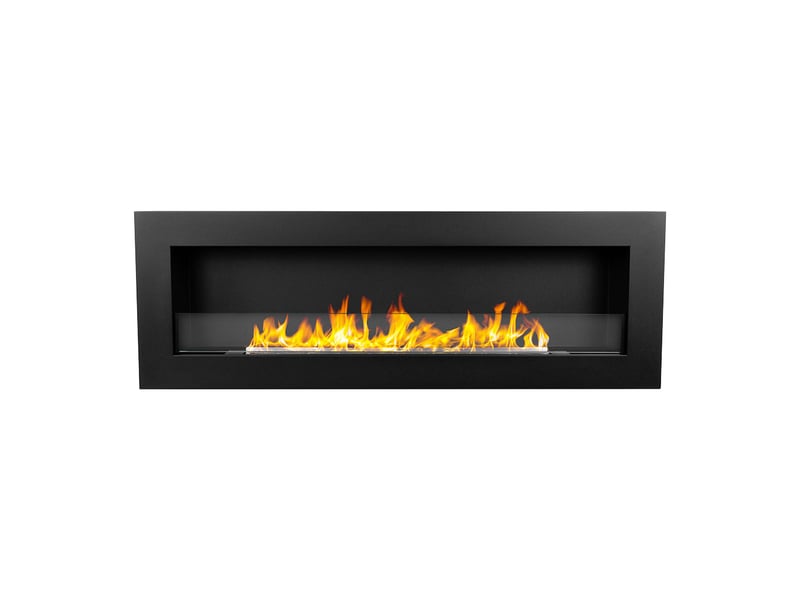  Cheminée murale bioéthanol siena 120 - 120 x 41 x 15 cm avec brûleur de 1,25 l en acier noir  - Conforama D