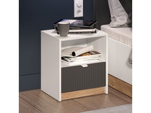 Selsey torino - table de chevet - 42 cm - blanc