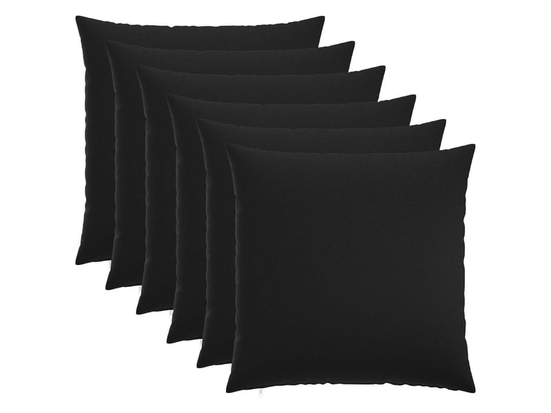  Lot de 6 housses de coussin heerlen noir 60 x 60 cm tissu cf49701  - Conforama B