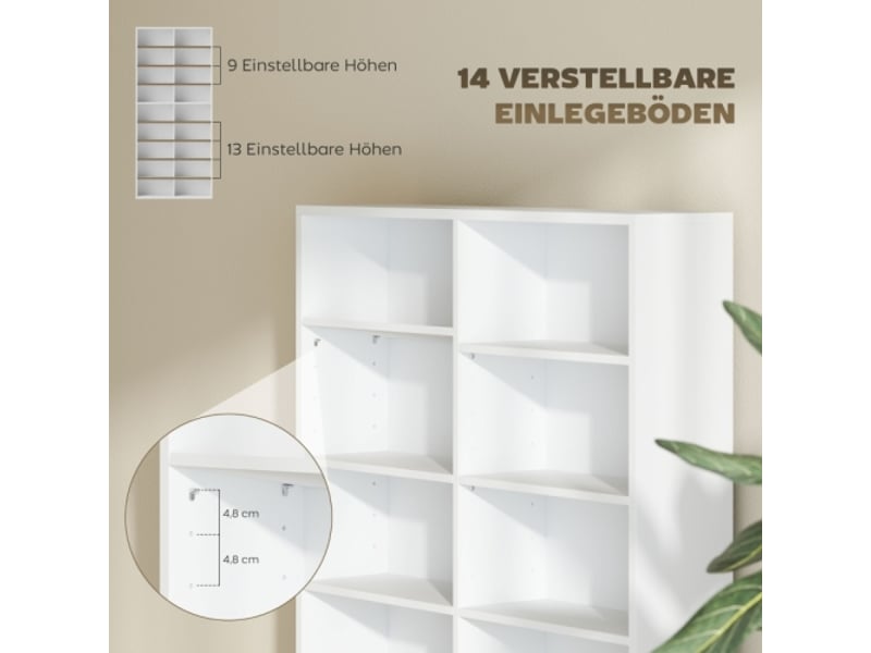  Meuble cddvdblu-ray blanc, rangement jusqu'à 640 cd, 360 dvd ou 430 blu-ray, 78,5x24x175 cm  - Conforama E