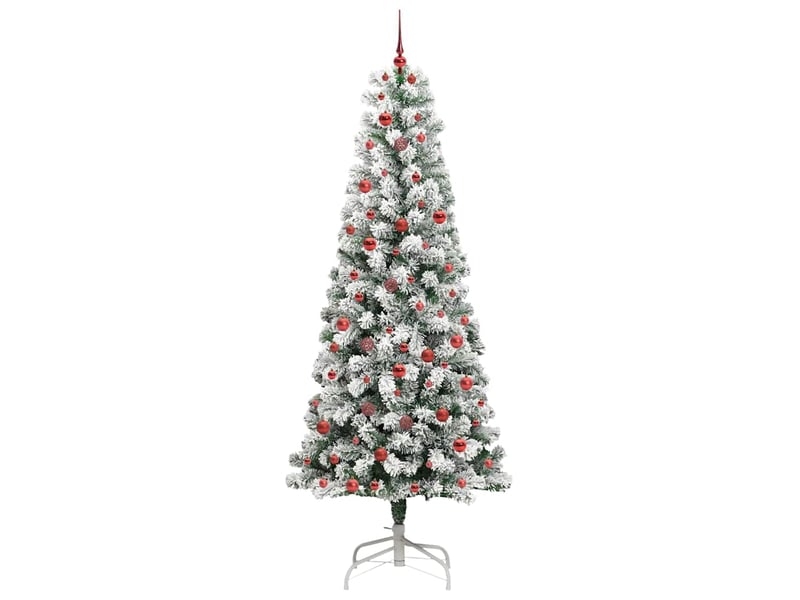  Sapin de noël - arbre de noël artificiel à branches articulées vert et blanc  - Conforama D