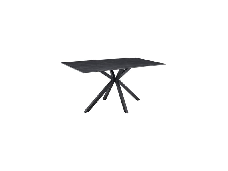 Table de salle à manger solara 160 cm en céramique gris anthracite avec pied étoile noir – 6 places - Conforama A