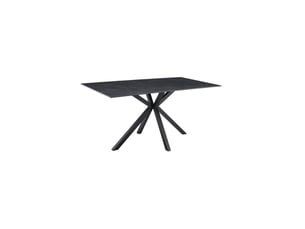 Table de salle à manger solara 160 cm en céramique gris anthracite avec pied étoile noir – 6 places