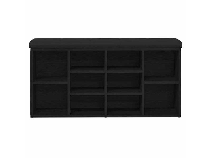  Banc à chaussures, banc de rangement chêne noir 102x32x50 cm bois d'ingénierie  - Conforama E