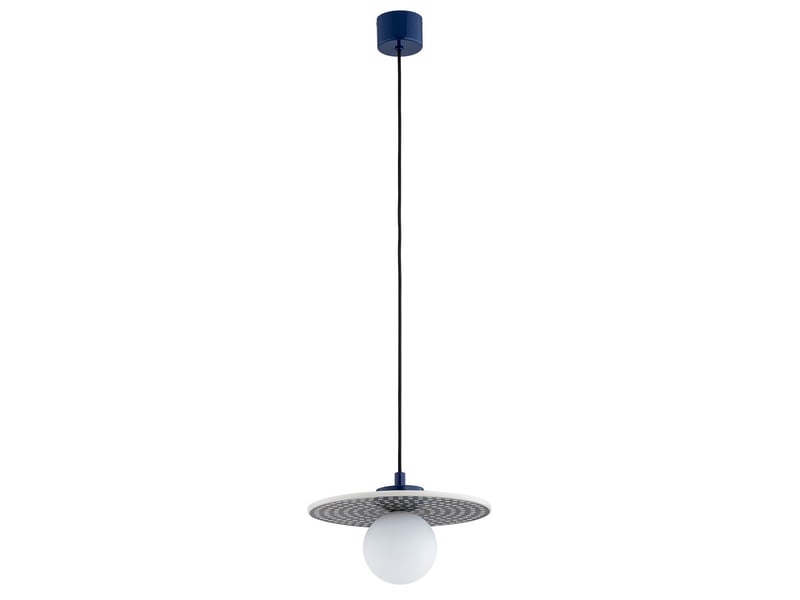  Argon boll suspension artisanale boll, bleu cobalt profond, pois blancs, culot g9, ip44  - Conforama D