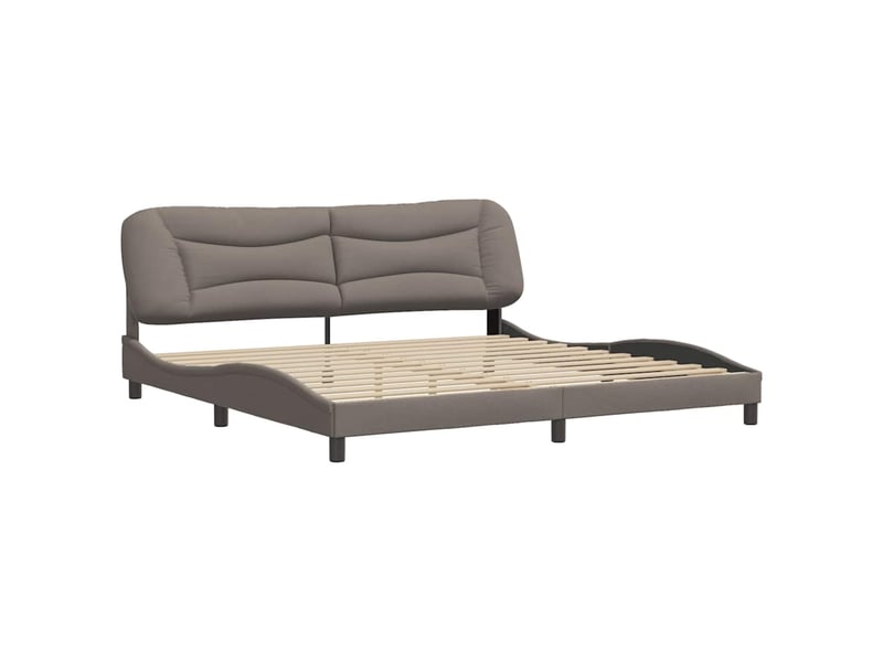  Lit double- lit adulte -  cadre de lit sans matelas hvar taupe 200x200 cm tissu  - Conforama B