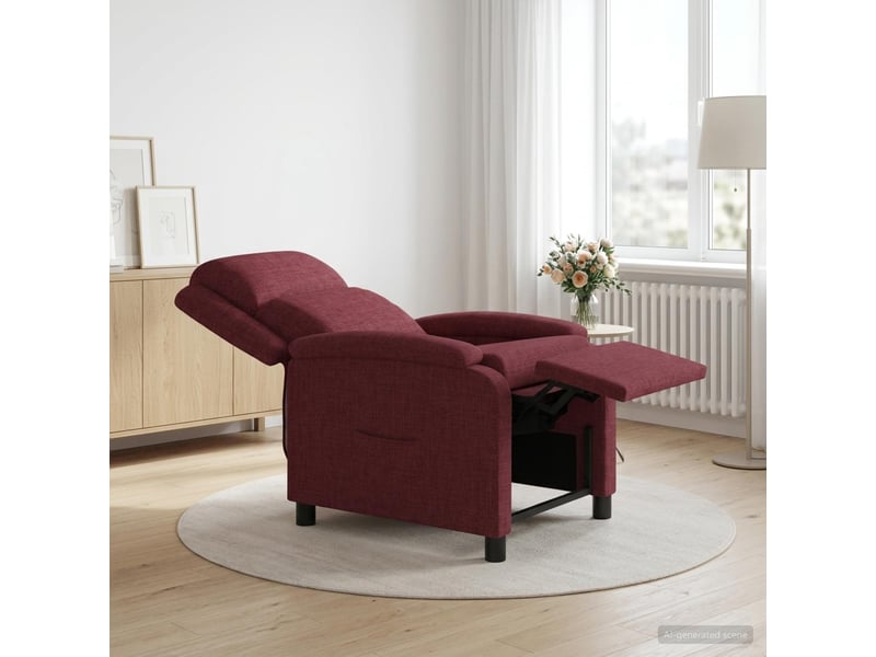  Vidaxl fauteuil inclinable bordeaux tissu  - Conforama B