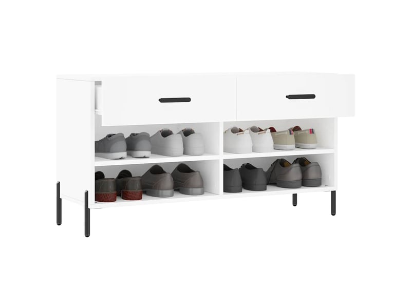  Banc à chaussures, meuble à chaussures blanc 102x35x55 cm bois d'ingénierie shl2783  - Conforama D