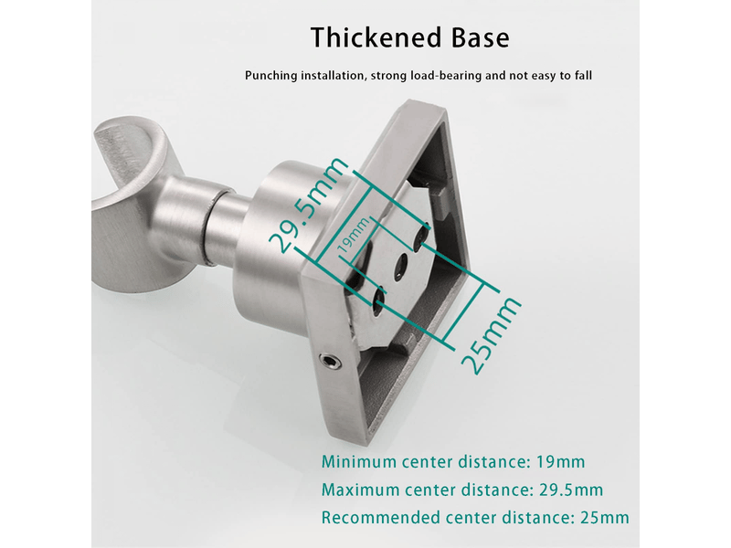  Support de pommeau de douche réglable 360° en acier inoxydable 304 - fixation murale carrée brossé pour salle de bain  - Conforama E