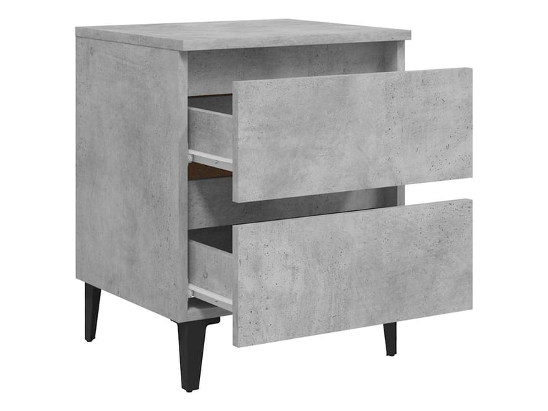  Lot de 2 tables de chevet - cabinet de chevet - table de nuit gris béton 40x35x50 cm bois d'ingénierie  - Conforama E