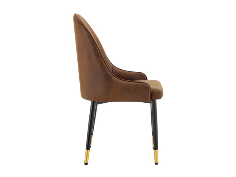  Ensemble de 2 chaises de salle à manger marron - dossier motif éclair, rembourrage épais, cadre métallique robuste  - Conforama D