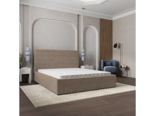 Lit coffre 120x200cm <strong>MASSENO</strong> <strong></strong> coloris beige