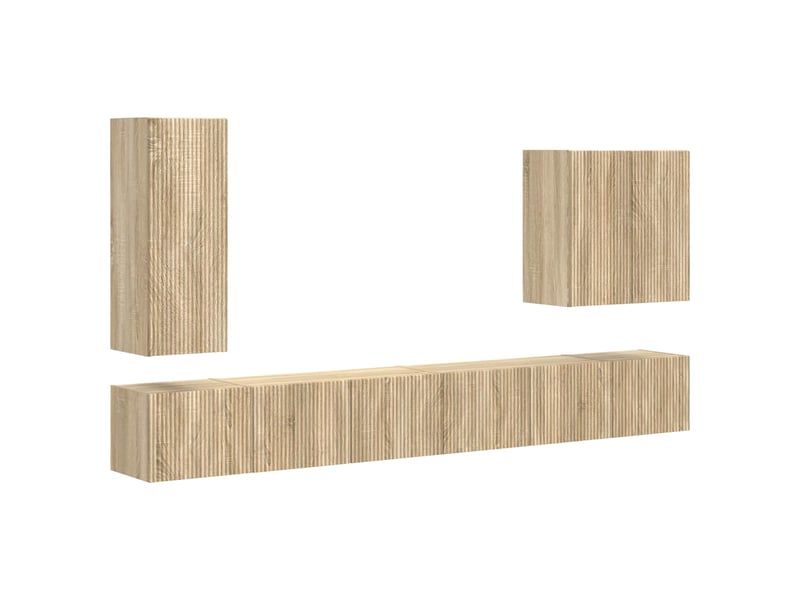  Ensemble de meuble tv - banc tv - meuble de rangement mural 6 pcs chêne sonoma  - Conforama A