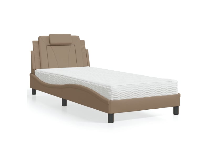  Lit adulte, lit simple, lit viana avec matelas cappuccino 80x200cm similicuir  - Conforama B