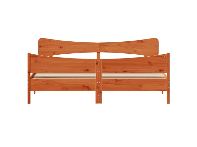  Lit double- lit adulte -  cadre de lit sans matelas  marron 180x200cm bois pin massif  - Conforama C