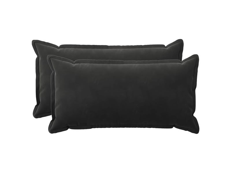 Lot de 2 coussins avec oreiller, coussins décoratifs houten noir fløjl cf51085  - Conforama A