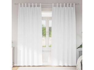 Lot de 2 rideaux occultants, rideaux black-out avec anneaux blanc pur 260 x 140 cm cf44584