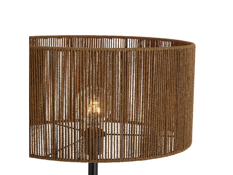 Lampadaire noir avec abat-jour en corde de papier marron 505025 - simplo  - Conforama B