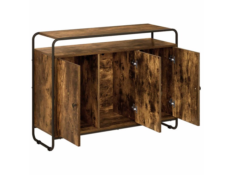 Buffet salon, buffet de rangement chêne fumé 102x35x75 cm bois d'ingénierie shl50375 - Conforama C