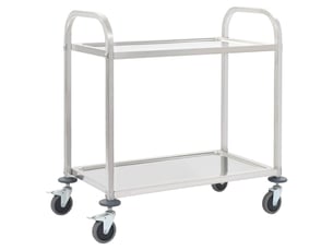 Desserte de cuisine, chariot de rangement à 2 niveaux 95x45x83,5 cm acier inoxydable