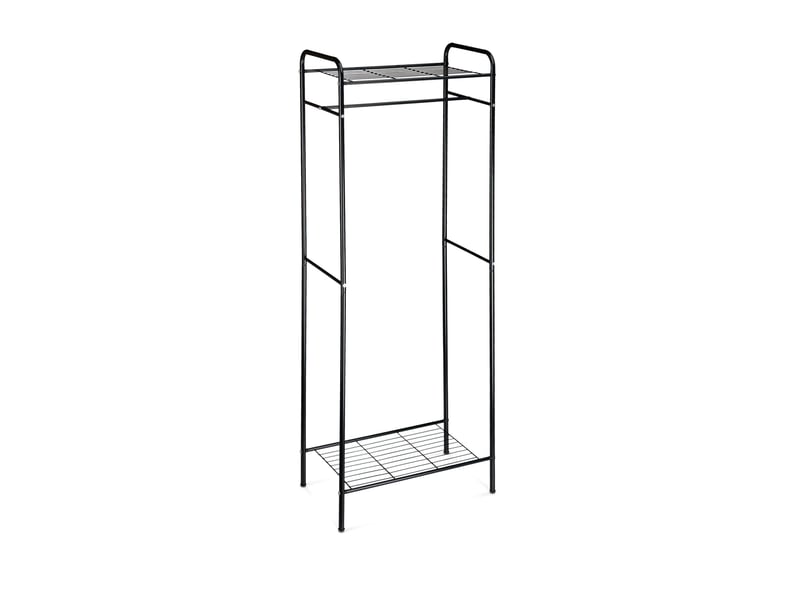  Portant à vêtements avec tringle et rangement chaussures 166 x 60,5 x 38 cm en métal noir 13_0005863  - Conforama A