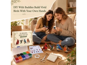 Kit diy animaux 3d en perles, 4 modèles de broderie avec oiseaux et animaux, loisirs créatifs pour adultes débutants, oiseaux de jardin