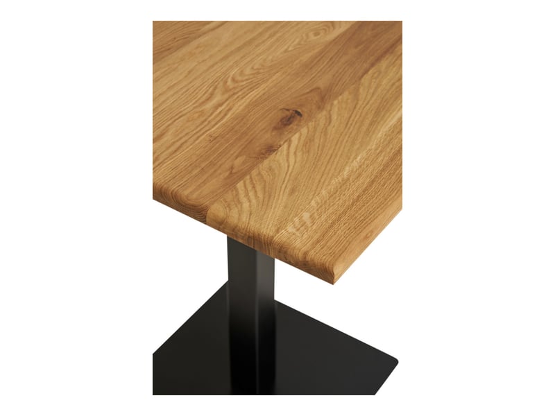  Table bistrot lignano en rovere naturel avec base en métal noir 70x70x75 cm  - Conforama C