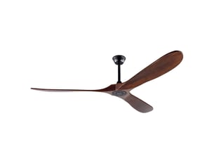 Ventilateur de plafond 183 cm sans éclairage bois massif noir et noyer foncé 6 vitesses télécommande silencieux minuterie et mémoire