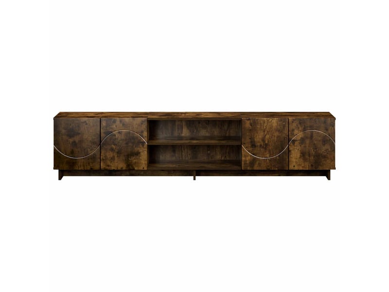  Meuble tv, banc tv 180x34,5x40 cm chêne fumé bois d'ingénierie shl67824  - Conforama D