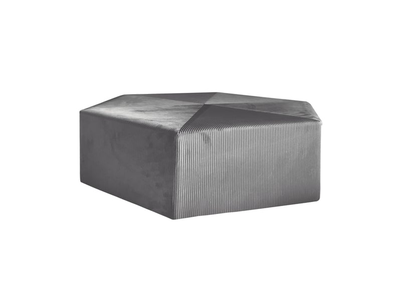  Pouf xxl design velours giulia - l. 75 x h. 30 cm - gris souris  - Conforama D