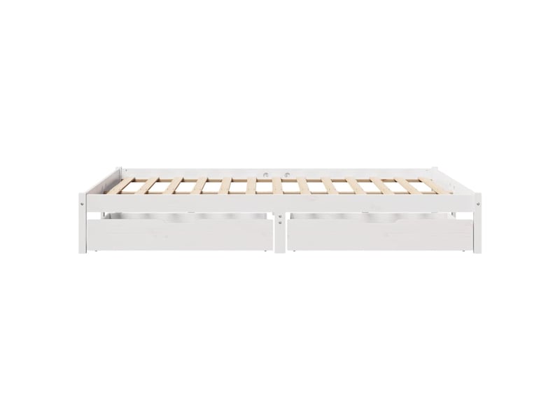  Lit double- lit adulte -  cadre de lit sans matelas blanc 135x190 cm bois de pin massif  - Conforama D
