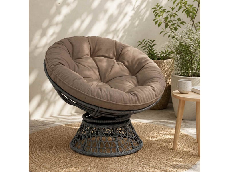 Coussin de chaise suspendue, coussin d'assise vianen 100 % polyester taupe cf54299 - Conforama B