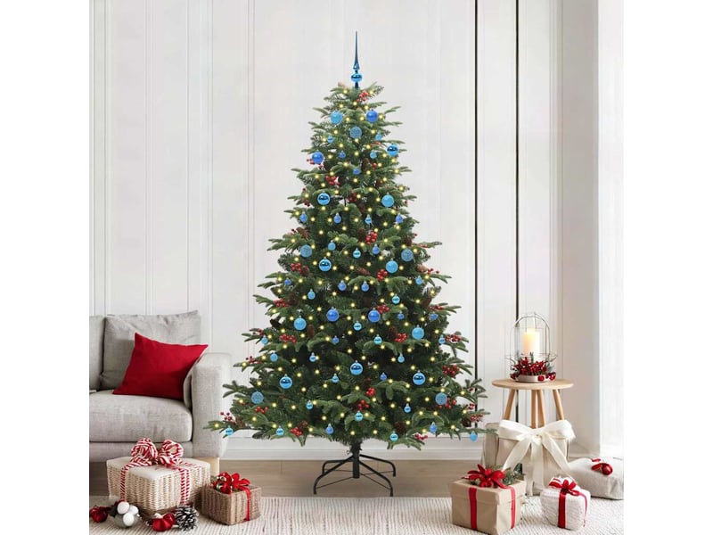  Sapin de noël, arbre de noël artificiel vert 210 cm pvc, métal et plastique cf61463  - Conforama B