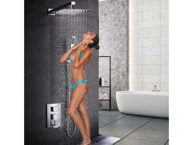  Pomme de douche pommes de douche &amp; douches douche pluie douche forêt tropicale pomme de douche économie d'eau 20cm  - Conforama D