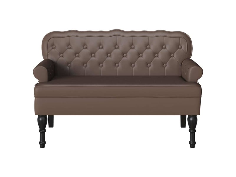  Banc chesterfield, canapé 2 places marron 119,5x64,5x75 cm cuir synthétique  - Conforama D