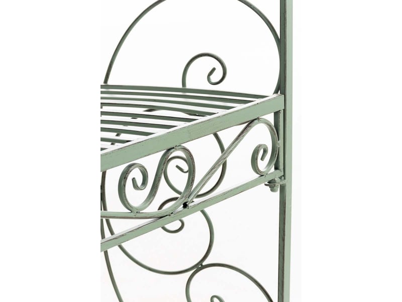  Banc de jardin avec arche à rosiers en métal vert vieilli style vintage mdj10185  - Conforama E