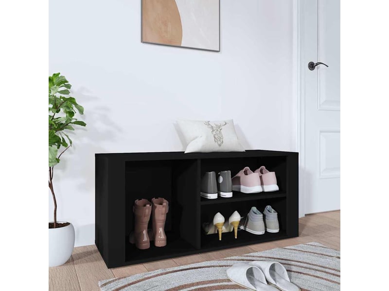  Meuble à chaussure, armoire à chaussures noir 100x35x45 cm bois d'ingénierie  - Conforama B