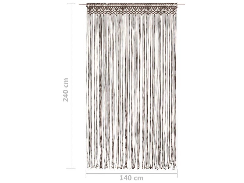  Rideau en macramé, rideau de porte taupe 140x240 cm coton cf43868  - Conforama E