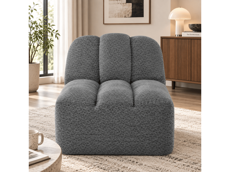  Canapé sans accoudoirs brravo en tissu bouclette gris  - Conforama B