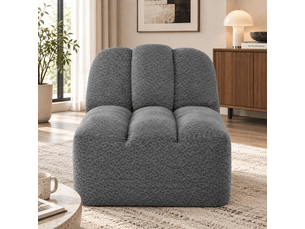 Canapé sans accoudoirs brravo en tissu bouclette gris