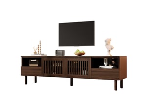 Meuble tv coloris bois foncé 180 cm   